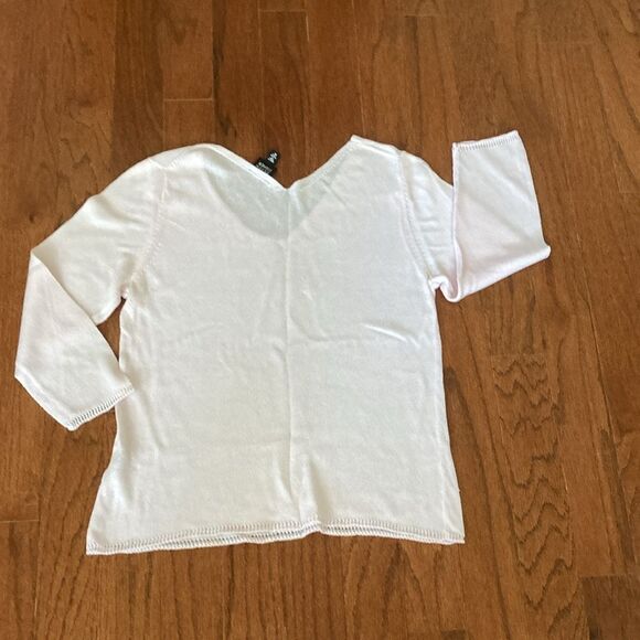 EILEEN FISHER XL Organic Cotton Slub V-Neck Top - Picture 13 of 13